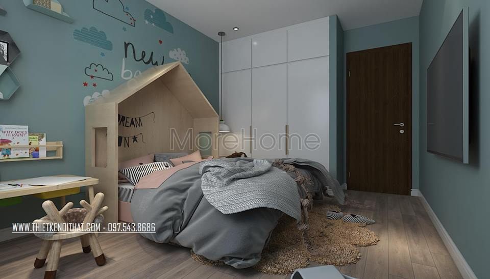 Thiết kế nội thất phòng ngủ chung cư goldmark city hồ tùng mậu